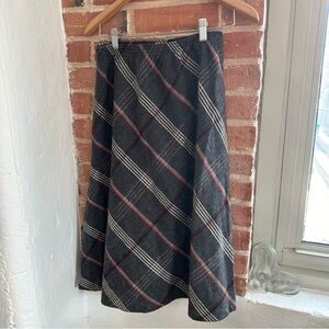 Vintage Plaid Wool Skirt